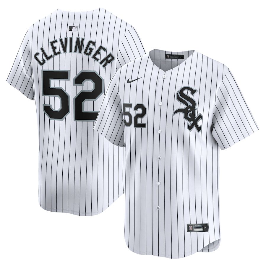 Men Chicago White Sox 52 Mike Clevinger Nike White Home Limited Player MLB Jersey